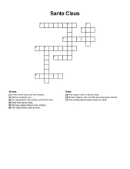 Santa Claus crossword puzzle