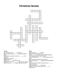 Christmas Quotes crossword puzzle