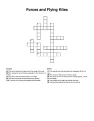 Forces and Flying Kites crossword puzzle