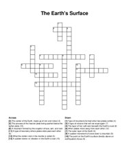 The Earths Surface crossword puzzle