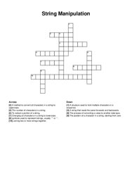 String Manipulation crossword puzzle