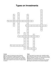 Types on Investments crossword puzzle