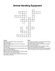 Animal Handling Equipment crossword puzzle