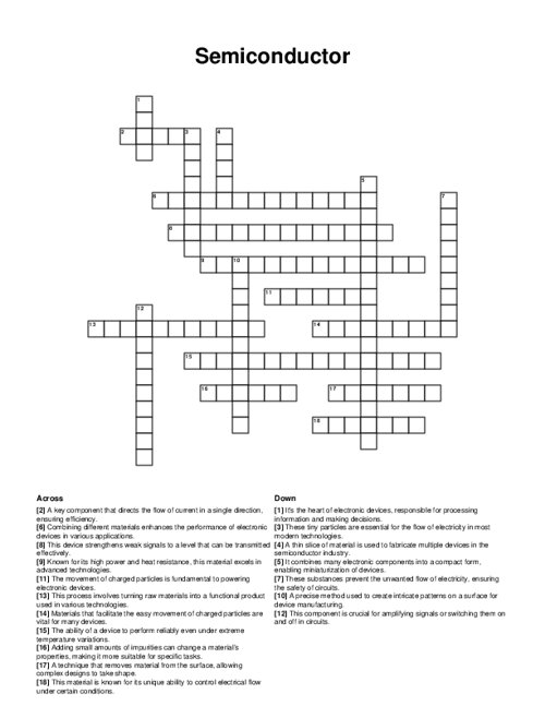 Semiconductor Crossword Puzzle