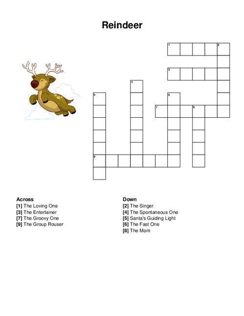 Reindeer Crossword Puzzle