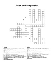 Axles and Suspension crossword puzzle