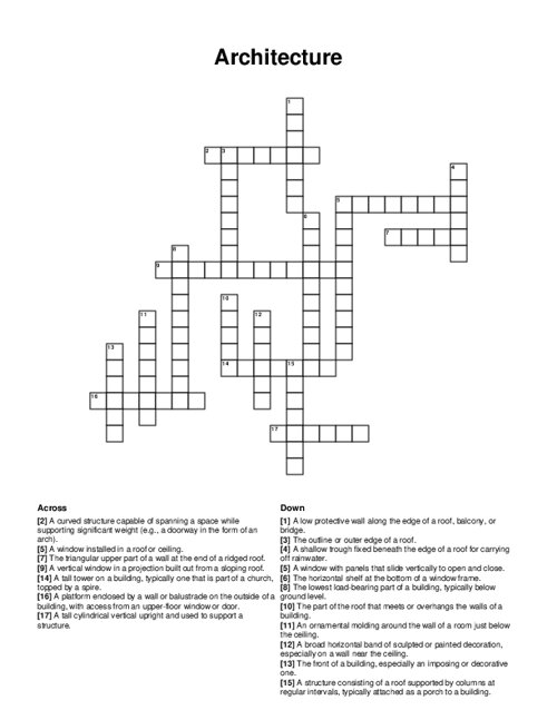 Architecture Crossword Puzzle