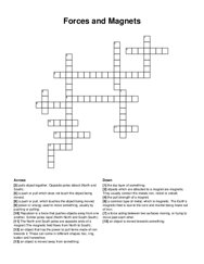 Forces and Magnets crossword puzzle