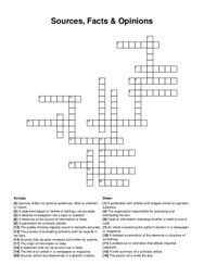 Sources, Facts & Opinions crossword puzzle