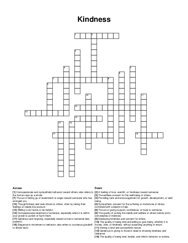 Kindness crossword puzzle