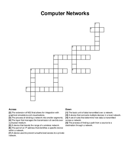 Computer Networks Crossword Puzzle