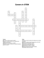 Careers in STEM crossword puzzle