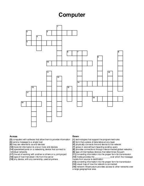 Computer Crossword Puzzle