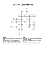 Obscure Country Facts crossword puzzle