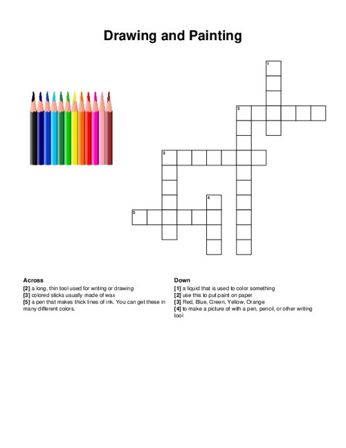 Drawing and Painting Crossword Puzzle