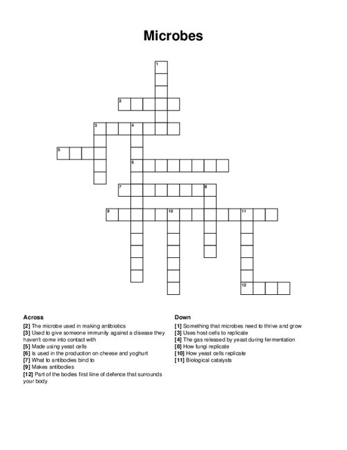 Microbes Crossword Puzzle