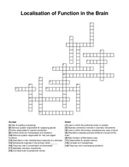 Localisation of Function in the Brain crossword puzzle