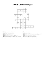 Hot & Cold Beverages crossword puzzle