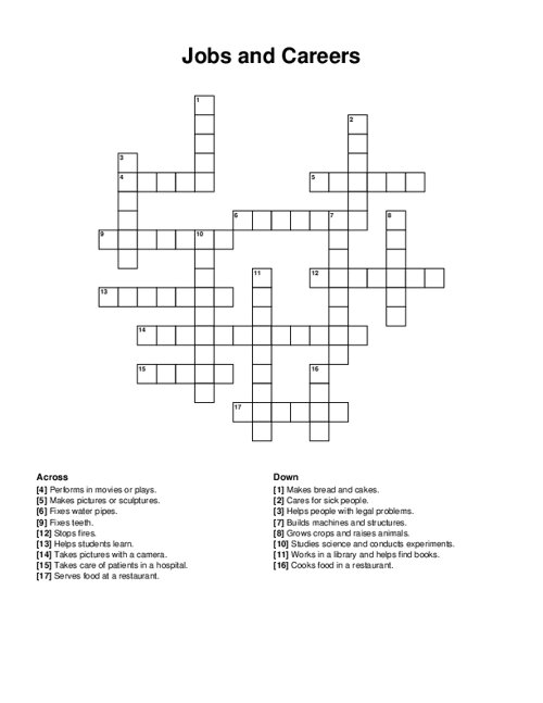 Jobs and Careers Crossword Puzzle