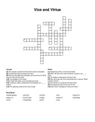 Vice and Virtue crossword puzzle