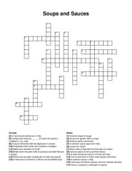 Soups and Sauces crossword puzzle