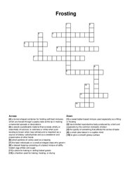 Frosting crossword puzzle