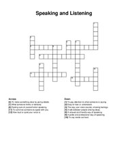 Speaking and Listening crossword puzzle
