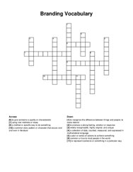 Branding Vocabulary crossword puzzle