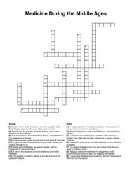 Medicine During the Middle Ages crossword puzzle