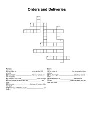 Orders and Deliveries crossword puzzle