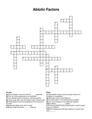 Abiotic Factors crossword puzzle