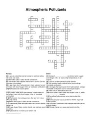 Atmospheric Pollutants crossword puzzle