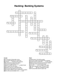 Hacking: Banking Systems crossword puzzle