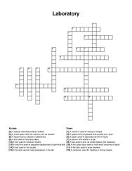 Laboratory crossword puzzle