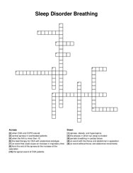 Sleep Disorder Breathing crossword puzzle