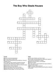 The Boy Who Steals Houses crossword puzzle
