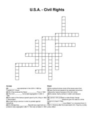 U.S.A. - Civil Rights crossword puzzle