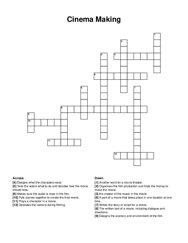 Cinema Making crossword puzzle