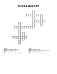 Farming Equipment crossword puzzle