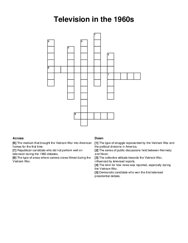 Television in the 1960s crossword puzzle