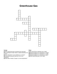 Greenhouse Gas crossword puzzle