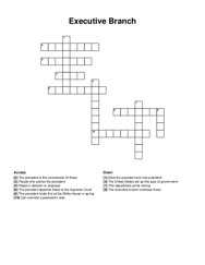 Executive Branch crossword puzzle