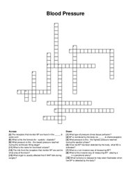 Blood Pressure crossword puzzle