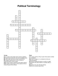 Political Terminology crossword puzzle