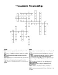 Therapeutic Relationship crossword puzzle
