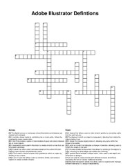 Adobe Illustrator Defintions crossword puzzle