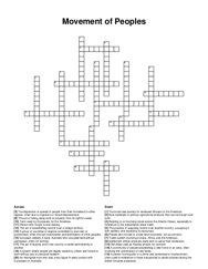 Movement of Peoples crossword puzzle