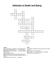 Attitudes to Death and Dying crossword puzzle