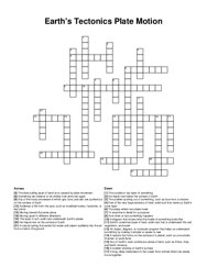 Earths Tectonics Plate Motion crossword puzzle