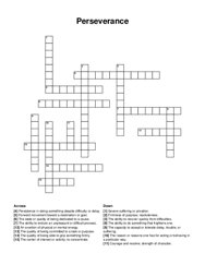 Perseverance crossword puzzle